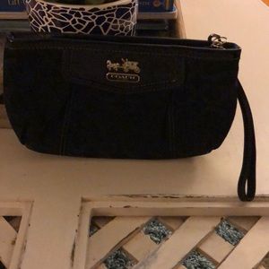 Coach all black wristlet